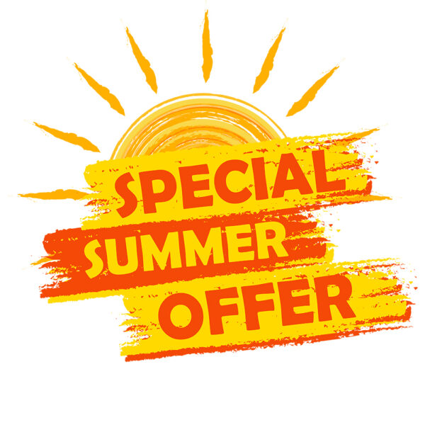 Special,summer,offer,banner, ,text,in,yellow,and,orange
